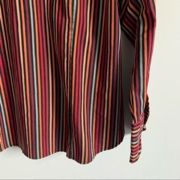 Lane Bryant stripes plus size button front blouse - Picture 4 of 8